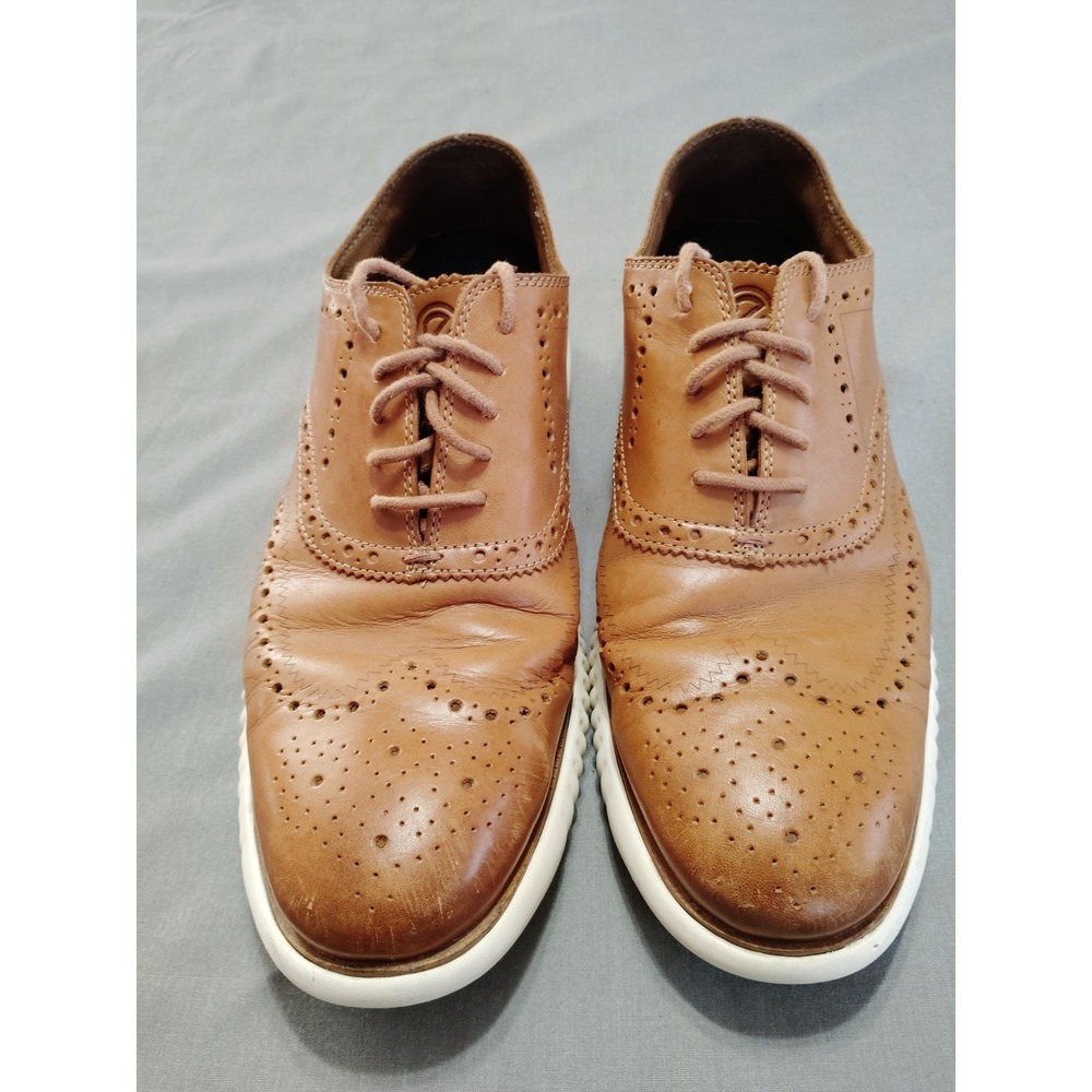 Cole Haan Zerogrand Wing Oxford British Tan C31532 White Sole Men 11.5 Old Money